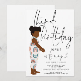 Trendy Script Meisje Rainbows Donker Haar 3e verja Kaart