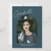 Trendy Script met Arch Two Photo Afstuderen Anno Aankondiging (Voorkant)