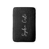 Trendy Script Modern Custom Signature Name Black Badmat (Voorkant Verticaal)