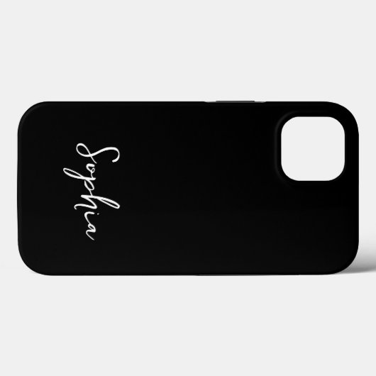 Trendy Script Modern Custom Signature Name Black Case-Mate iPhone Case (Achterkant (horizontaal))