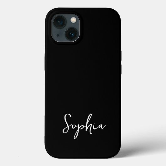 Trendy Script Modern Custom Signature Name Black Case-Mate iPhone Case (Achterkant)