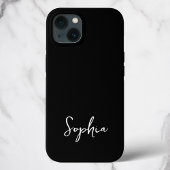 Trendy Script Modern Custom Signature Name Black Case-Mate iPhone Case