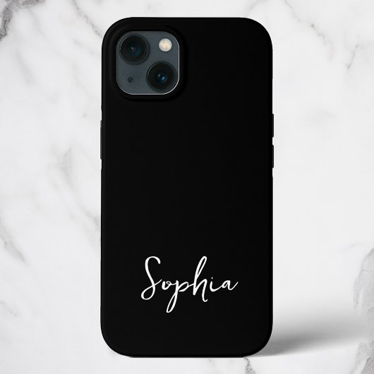 Trendy Script Modern Custom Signature Name Black Case-Mate iPhone Case