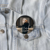Trendy Script Modern Eenvoudige Afstudeerfoto Ronde Button 7,6 Cm (In situ)