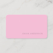 Trendy Script Modern Roze Minimalist Bold Visitekaartje (Voorkant)