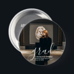 Trendy Script Modern Simple Graduation Photo Ronde Button 7,6 Cm<br><div class="desc">Trendy Script Modern Simple Graduation Photo Button</div>