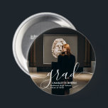 Trendy Script Modern Simple Graduation Photo Ronde Button 7,6 Cm<br><div class="desc">Trendy Script Modern Simple Graduation Photo Button</div>