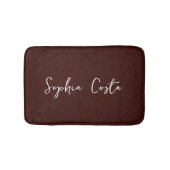 Trendy Script Moderne Aangepaste Handtekening Naam Badmat (Voorkant)