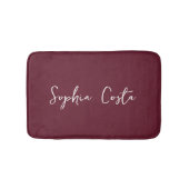 Trendy Script Moderne Aangepaste Handtekening Naam Badmat (Voorkant)