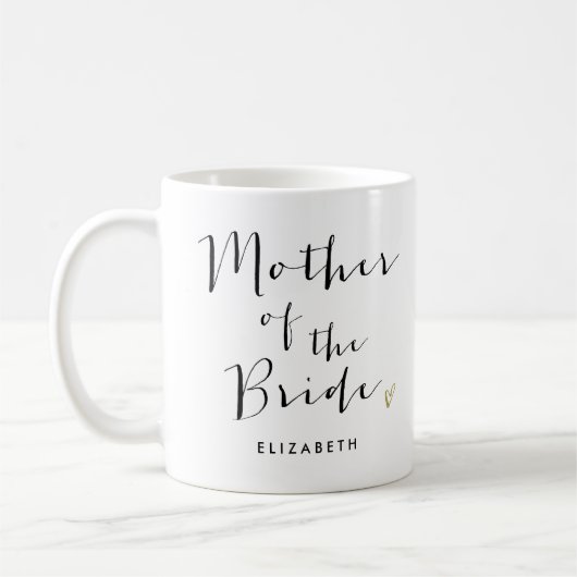 Trendy Script "Moeder van de Bride" Koffiemok (Links)