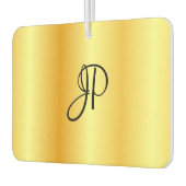 Trendy Script Monogram Faux Gold Sjabloon Elegant Luchtverfrisser (Links)