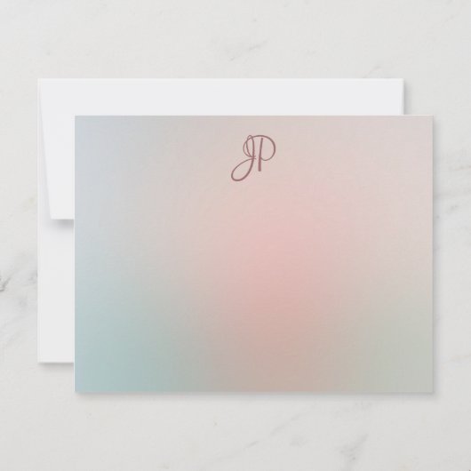 Trendy Script Monogram Simple Elegant Colors Notitiekaartje (Achterkant)