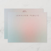 Trendy Script Monogram Simple Elegant Colors Notitiekaartje (Voorkant / Achterkant)