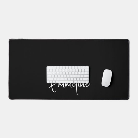 Trendy Script Monogram Zwart Bureaumat (Keyboard & Muis)