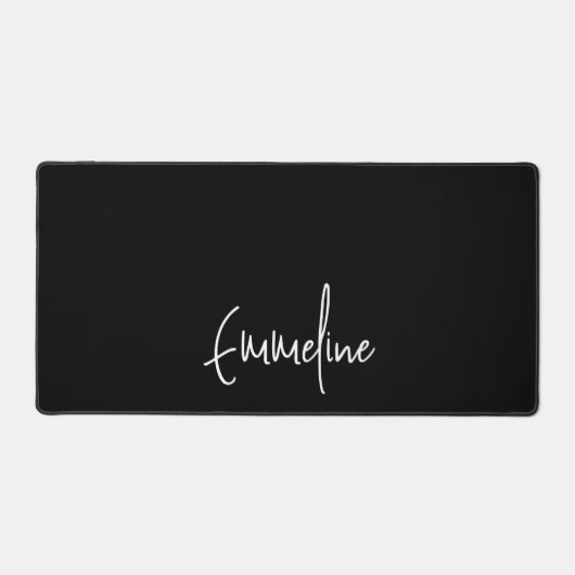 Trendy Script Monogram Zwart Bureaumat (Voorkant)