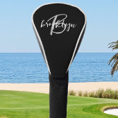 Trendy Script Monogram Zwart Wit Grijs Golfheadcover