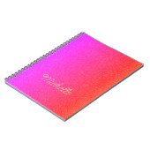 Trendy script name gepersonaliseerd hot roze notitieboek (Linkerzijde)