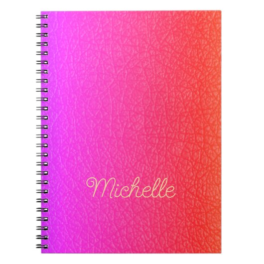 Trendy script name gepersonaliseerd hot roze notitieboek (Voorkant)