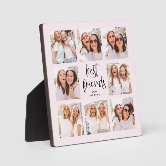 Trendy Script op Blush | Beste vrienden met meerde Fotoplaat (Voorkant)