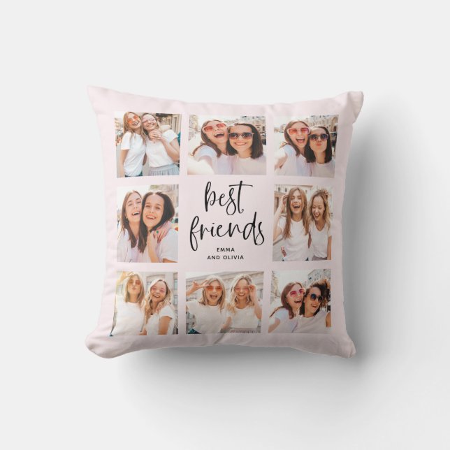Trendy Script op Blush | Beste vrienden met meerde Kussen (Voorkant)
