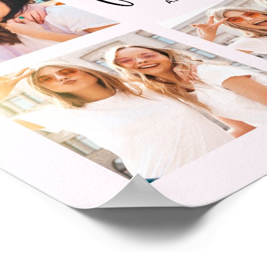 Trendy Script op Blush | Beste vrienden met meerde Poster (Hoek)