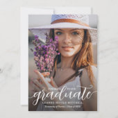 Trendy Script Overlay Afstudeeraankondiging Aankondiging (Voorkant)