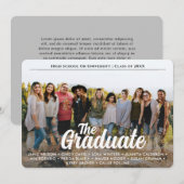 Trendy Script Overlay | Eén Afstuderen van de foto Aankondiging (Voorkant / Achterkant)