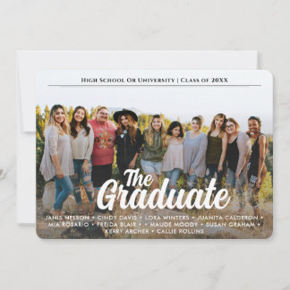 Trendy Script Overlay | Eén Afstuderen van de foto Aankondiging