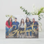 Trendy Script Overlay | Eén Afstuderen van de foto Aankondiging (Staand voorkant)