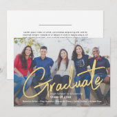 Trendy Script Overlay | Eén Afstuderen van de foto Aankondiging (Voorkant / Achterkant)