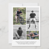 Trendy Script Overlay Five Photo Afstuderen Aankondiging (Voorkant)