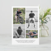 Trendy Script Overlay Five Photo Afstuderen Aankondiging (Staand voorkant)