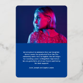 Trendy Script Overlay | Foto Afstuderen Silver Folie Uitnodiging (Achterkant)