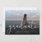 Trendy Script Overlay Multi Foto Afstudeerkaart  Aankondiging (Voorkant)