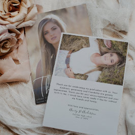 Trendy Script Overlay Photo Afstuderen Hartelijk d Bedankkaart