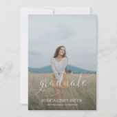 Trendy Script Overlay Photo Afstuderen Kaart (Voorkant)