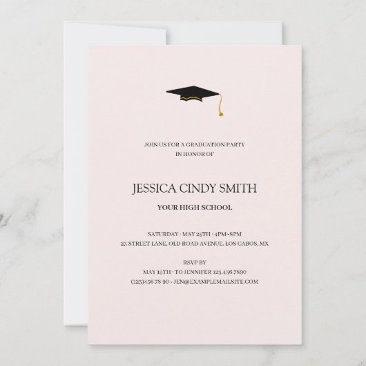 Trendy Script Overlay Photo Afstuderen Kaart (Achterkant)