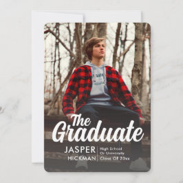 Trendy Script Overlay Silver | Foto-Afstuderen Aankondiging