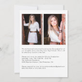 Trendy Script Overlay Three Photo Graduparty Aankondiging (Achterkant)