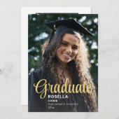 Trendy Script Overlay | Twee foto-Afstuderen Aankondiging (Voorkant / Achterkant)