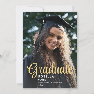 Trendy Script Overlay | Twee foto-Afstuderen Aankondiging