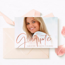 Trendy Script Overlay | Twee foto-Afstuderen Aankondiging