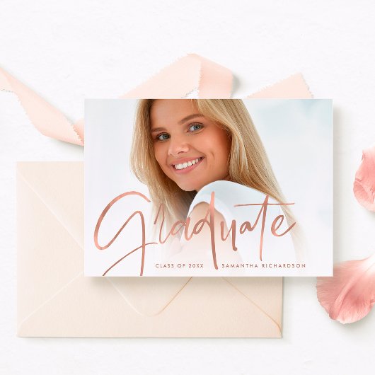 Trendy Script Overlay | Twee foto-Afstuderen Aankondiging