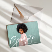 Trendy Script Overlay | Twee foto-Afstuderen Aankondiging