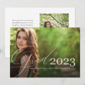 Trendy Script Overlay | Twee foto-Afstuderen Aankondiging (Voorkant / Achterkant)