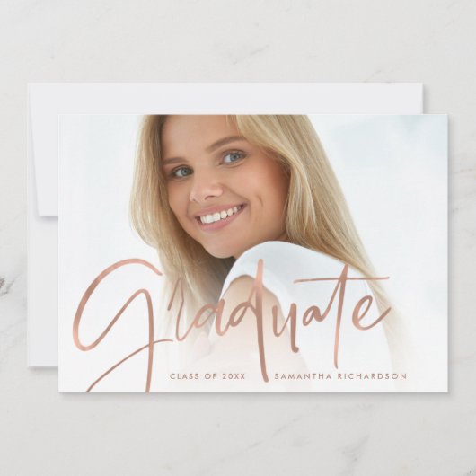 Trendy Script Overlay | Twee foto-Afstuderen Aankondiging (Voorkant)