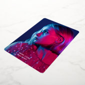 Trendy Script Overlay | Twee foto-Afstuderen Gold Folie Uitnodiging (Gedraaid)