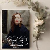 Trendy Script Overlay Two Photo Afstuderen Aankondiging