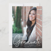 Trendy Script Overlay Two Photo Afstuderen Announ Aankondiging (Voorkant)