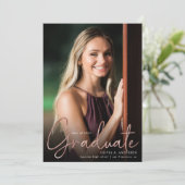 Trendy Script Overlay Two Photo Afstuderen Announ Aankondiging (Staand voorkant)